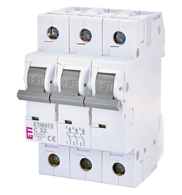 Автоматический выключатель ЕТІ ETIMAT 6 3Р 32А 6kA C