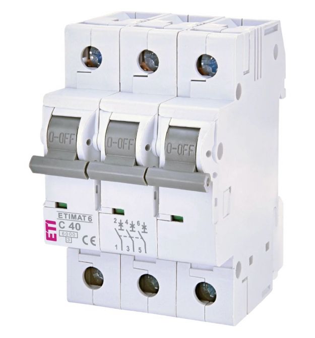 Автоматический выключатель ЕТІ ETIMAT 6 3Р 40А 6kA C