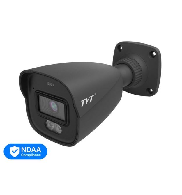 IP-відеокамера 4Mp TVT TD-9441S4L-A(D-PE-AW2) Black f-2.8mm, ІЧ+LED-підсвічування, з мікрофоном