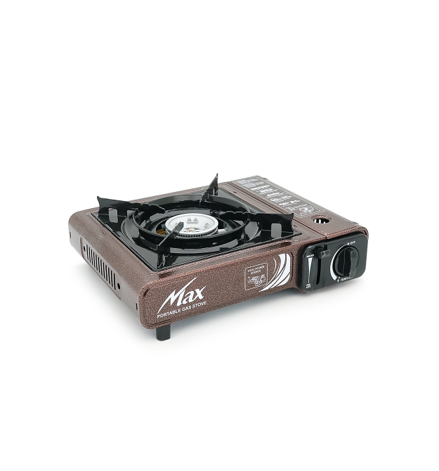 Портативна газова плита MAX YT45960, під газові балони бутан та пропан-бутан, Black, Box
