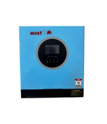 Гібридний інвертор MUST PV18-3524ECO, 3500W, 24V, струм заряду 60A, 160-275V, MPPT (100А, 60-360 Vdc), 367,4 x254, 5x103 мм. Ваг