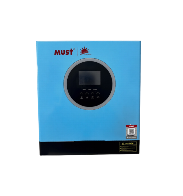 Гібридний інвертор MUST PV18-3524ECO, 3500W, 24V, струм заряду 60A, 160-275V, MPPT (100А, 60-360 Vdc), 367,4 x254, 5x103 мм. Ваг