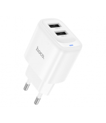 СЗУ 110-240V HOCO C141A 2xUSB, 10.5W, White, Box
