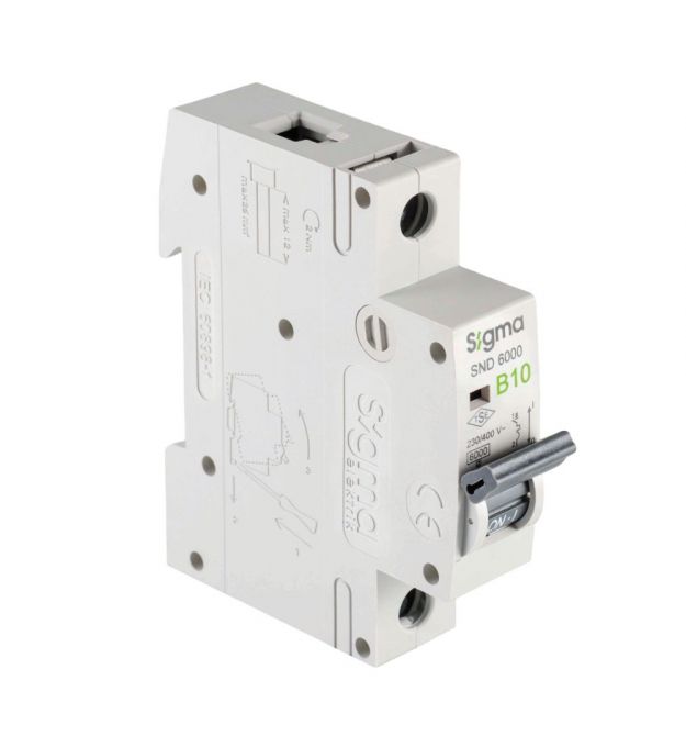 Автоматичний вимикач 1-полюсний Sigma 6кА, 1P, 6А "С" (6SM106C)