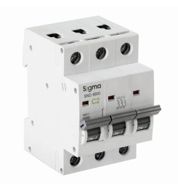 Автоматичний вимикач 3-полюсний Sigma 6кА, 3P, 25А "С" (6SM325C)