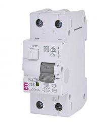 Дифавтомат ЕТІ KZS-2M C 25/0.03 10kA