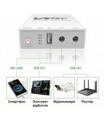 Джерело безперебійного живлення Mini UPS WGP UPS103C 20000mAh 5V-12V-12V, Li-ion 4*5Ah, для роутера та оптичного терміналу