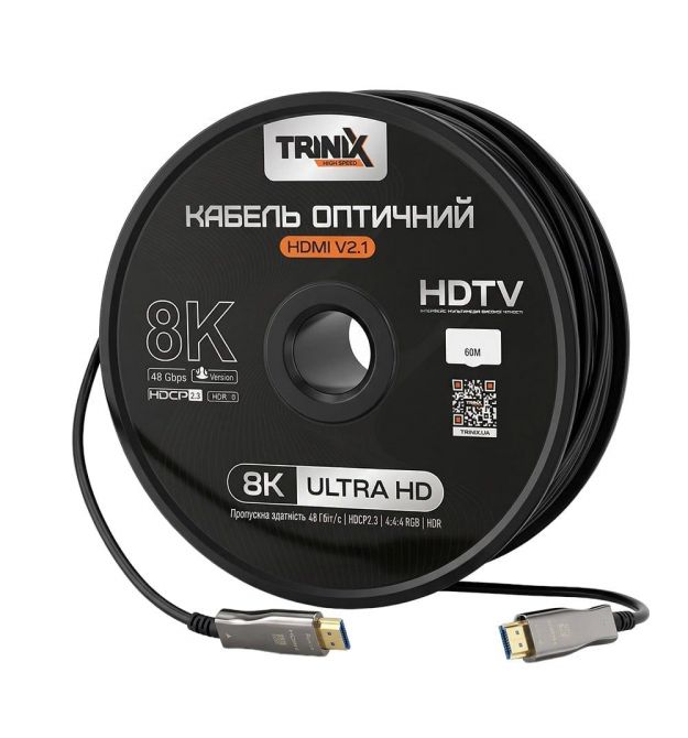 Кабель HDMI V2.1 оптичний 60м Trinix (AOC-HDMI8k-60m)