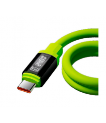 Кабель Type-C to Type-C (male to male), Підтримка SCP, QC3.0, PD до 240Вт, 480Mbps, довжина 1.0м, обплетення, LED, Green, Box