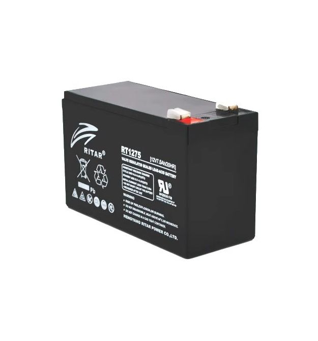 Свинцово-кислотная аккумуляторная батарея RITAR RT1275B 7.5А•ч 12В
