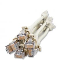 Патч-корд Extra Short кат. 6A, 26AWG, RJ45, сірий, 0.2 м, S-FTP, LSZH, Corning