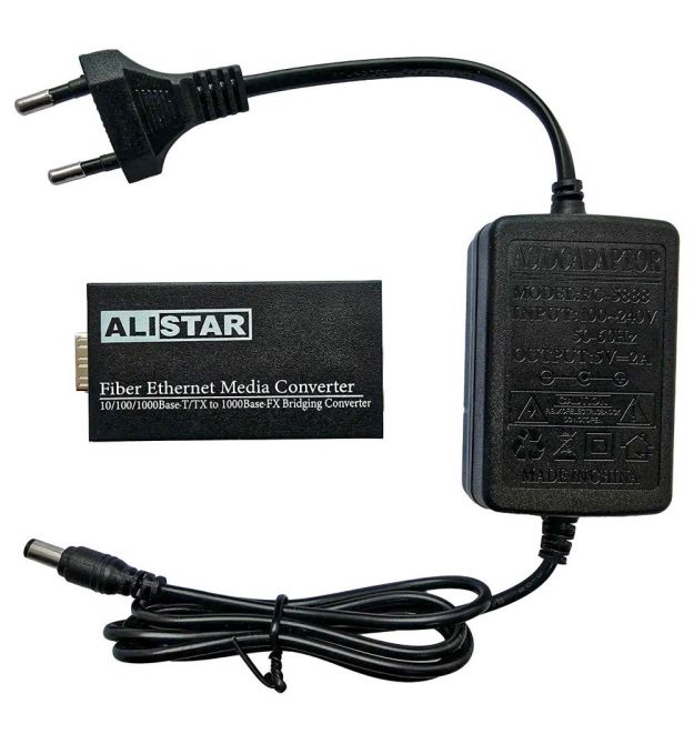 Медиаконвертер mini 10-100-1000BASE-T to SFP Slot 1000Base-SX-LX LFP External Power Supply