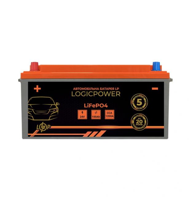 Автомобільний літієвий акумулятор LP LiFePO4 24V - 100 Ah (+ зліва) BMS 1200А