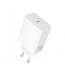СЗУ 110-240V HOCO C162A 1xUSB-C, PD40W, White, Blister