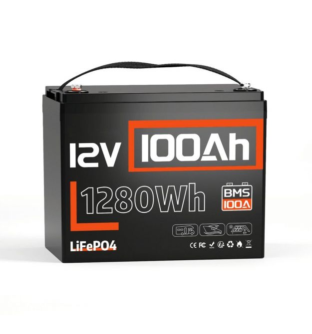 Акумулятор LiFePO4 HS12V100AH10 12.8В 100А·год з Bluetooth