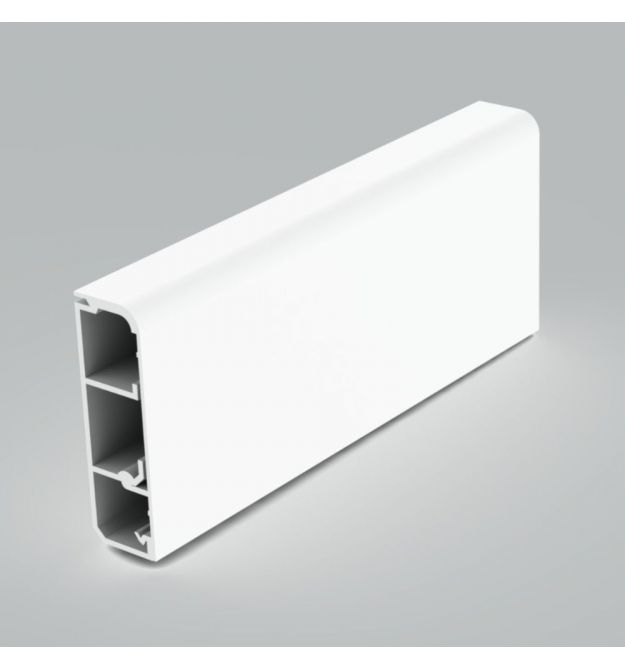 Кабельний канал з ПВХ плінтусний (білого кольору) 80х25мм Серія LP (плінтусні) ПВХ