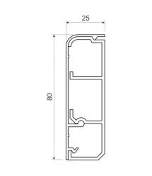 Кабельний канал з ПВХ плінтусний (білого кольору) 80х25мм Серія LP (плінтусні) ПВХ