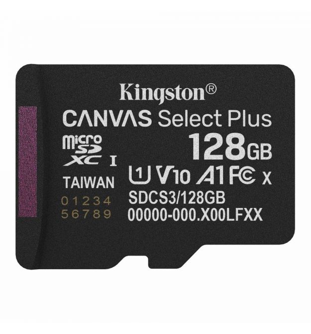 Карта пам'яті microSDXC Kingston 128Gb Canvas Select Plus Gen3 class 10 А1 UHS-I (SDCS3/128GBSP)