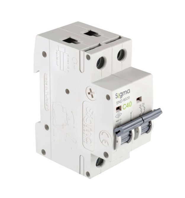 Автоматичний вимикач 2-полюсний Sigma 6кА, 2P, 16А "С" (6SM216C)