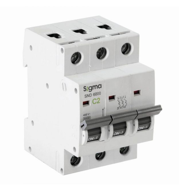 Автоматичний вимикач 3-полюсний Sigma 6кА, 3P, 63А "С" (6SM363C)