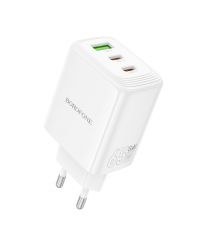 СЗУ BOROFONE BN32, 2xUSB-C+1xUSB, PD65W+QC3.0, White, Box
