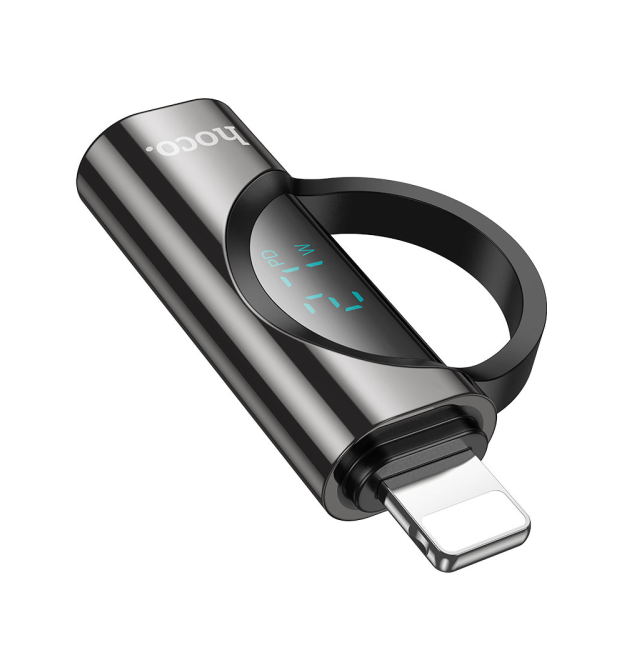 Перехідник HOCO UA32A Type-C(F) - Lighting(M), 60W, індикатор потужності заряду), Black, Box