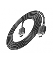 Кабель HOCO HDMI-HDMI 4Kx2K Ultra HD, 2m, v2,0, круглий Black, конектор Black, Blister