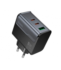 СЗУ 110-240V HOCO CS75A 2USB-C+1xUSB, PD70W+QC 3.0, White, Blister