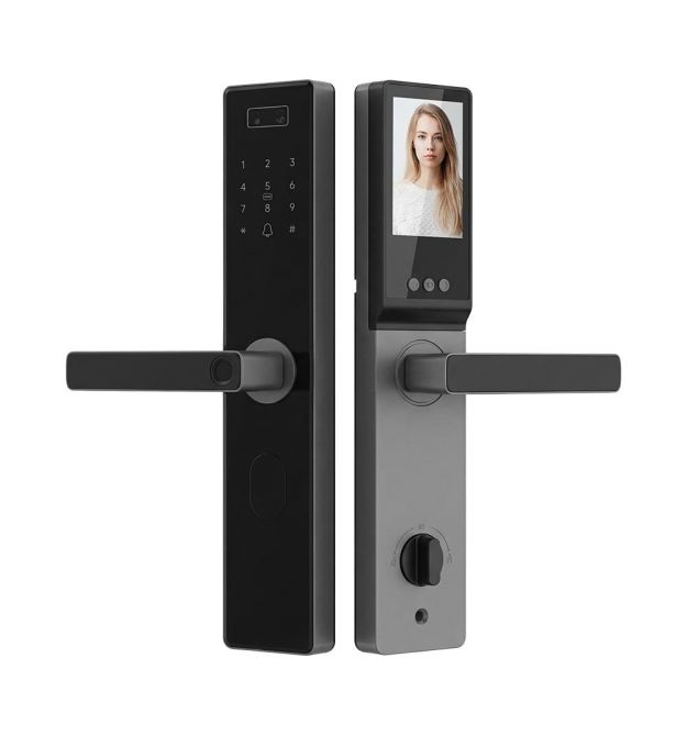 Замок біометричний автономний Trinix TRL-8808WFV Black L-R з WiFi, розпізнаванням об