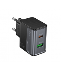 СЗУ 110-240V HOCO CS71A, 1xUSB, 1xUSB-C, PD20W, White, Blister