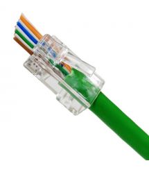 Коннектор UTP RJ45 кат. 6 со сквозными отверстиями 100 шт