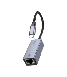 Контролер HOCO UA37 USB 3.0 to Ethernet - Мережевий адаптер 10 - 100 - 1000Mbps з дротом, Black, Blister Q100