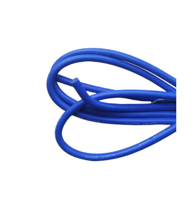 Кабель силіконовий луджений AWG 6 Blue (синий) ціна за метр