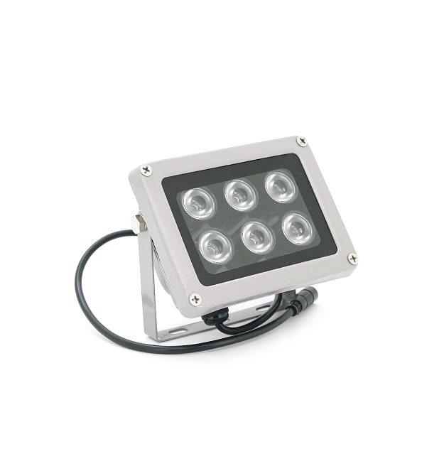 ІЧ-прожектор 6012HW. 12V, 24W, 6LED, IP66, 850Нм, кут огляду 120 , дальність до 50м.