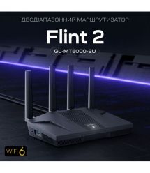 WiFi 6 маршрутизатор GL.iNet Flint 2 (GL-MT6000-EU) 2.5G дводіапазонний