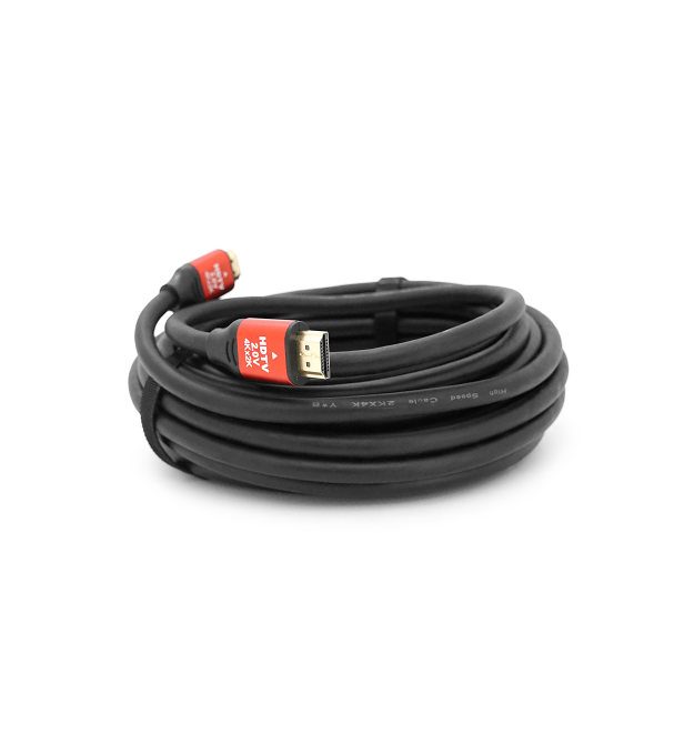 Кабель Merlion HDMI-HDMI V-Link High Speed 10.0m, v2,0, OD-8.2mm, круглий Black, конектор Red, (Пакет), Q40