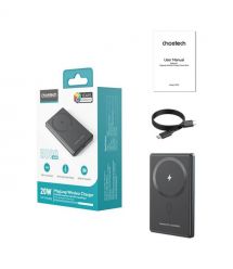 Повербанк 5000mAh Choetech B738 Black QC3.0 PD3.0 бездротова магнітна зарядка