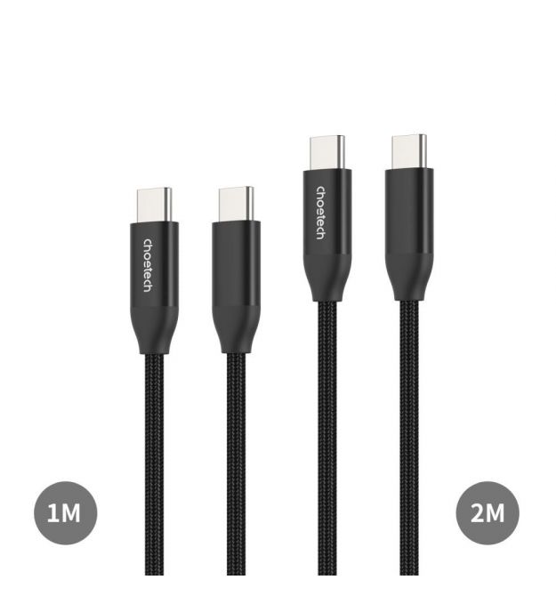 Кабель Choetech ХСС-1060 Black USB-C to USB-C PD3.1 240W 1m+2m, набір з 2 шт.
