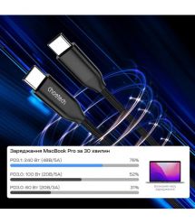 Кабель Choetech ХСС-1060 Black USB-C to USB-C PD3.1 240W 1m+2m, набір з 2 шт.