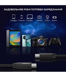 Кабель Choetech ХСС-1060 Black USB-C to USB-C PD3.1 240W 1m+2m, набір з 2 шт.
