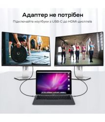 Кабель Choetech CH0021 Black USB-C to HDMI 4K@60Hz 1.8m