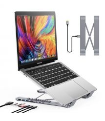 USB-C хаб-підставка 7-в-1 Choetech M57 HDMI 4K@30Hz, 2 USB 3.0, USB-C Data, USB-C PD 100W, SD-card, TF-card