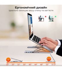 USB-C хаб-підставка 7-в-1 Choetech M57 HDMI 4K@30Hz, 2 USB 3.0, USB-C Data, USB-C PD 100W, SD-card, TF-card