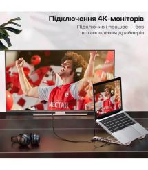 USB-C хаб-підставка 7-в-1 Choetech M57 HDMI 4K@30Hz, 2 USB 3.0, USB-C Data, USB-C PD 100W, SD-card, TF-card