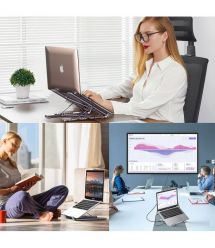 USB-C хаб-підставка 7-в-1 Choetech M57 HDMI 4K@30Hz, 2 USB 3.0, USB-C Data, USB-C PD 100W, SD-card, TF-card