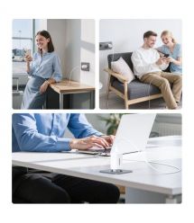 Мережевий зарядний пристрій Choetech PD9006 PD65W GAN USB-A+2xUSB-C White