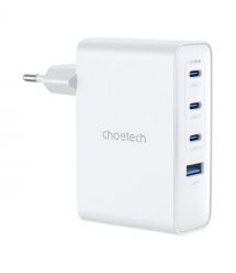 Мережевий зарядний пристрій Choetech PD9002 PD100W GAN USB-A+3xUSB-C White