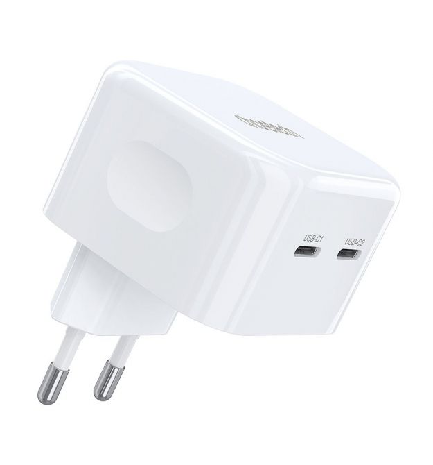 Мережевий зарядний пристрій Choetech Q5008 PD35W 2xUSB-C White