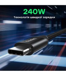 Кабель Choetech XCC-1035 Black USB-C to USB-C PD3.1 240W 1m