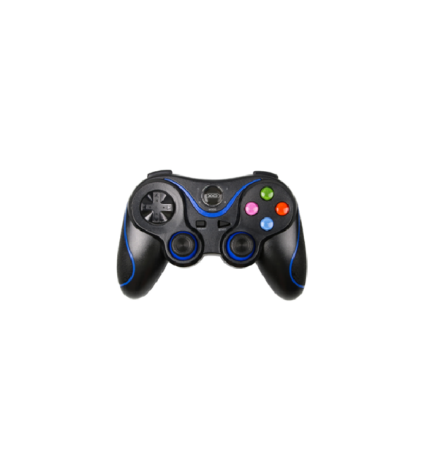 Геймпад бездротової XO GP6 A для PS4 Bluetooth - Wired, 17 кнопок, (Black - Red), 3.7V, 600mAh, 200g. black+blue. Box